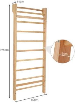 COSTWAY Klettergerüst Sprossenwand Turnwand Heimsportgerät Gymnastik Fitness 195x80x14cm Holz -Bestintex Geschaft b20dffd4c16aa048d35dea399d628ed1
