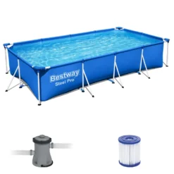 Bestway 56424 Rechteckig Aufstellpool Schwimmbad Steel Pro 400x211x81 CmGestalten: Rechteckig, Maße: 4 - 4,99 M, Filterpumpe: 58381 -Bestintex Geschaft b31f8064d9324ea292d3a8d215404430