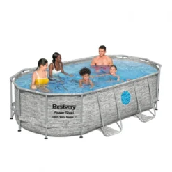 Bestway 56714 Oval Aufstellpool Mit Bullauge Swim Vista 427x250x100 CmGestalten: Oval, Maße: 4 - 4,99 M, Filterpumpe: 58383