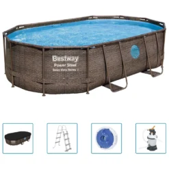 Bestway Power Steel™ Frame Pool Komplett-Set, Oval, 488x305x107cm, 56946 -Bestintex Geschaft b441c910ee4972972a378ca4d9ceba1d
