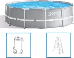 INTEX 26716GN Prism Frame Pool Inkl. GS-Filterpumpe Und Leiter (366x99cm) -Bestintex Geschaft b496cca87f3c6822d0447f639fae7ac1