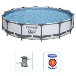 Bestway Frame Pool "Steel Pro" Set - Rund, 427 X 84 Cm; 56595 -Bestintex Geschaft b6023f5a33e645e04f46daa7db82e15b