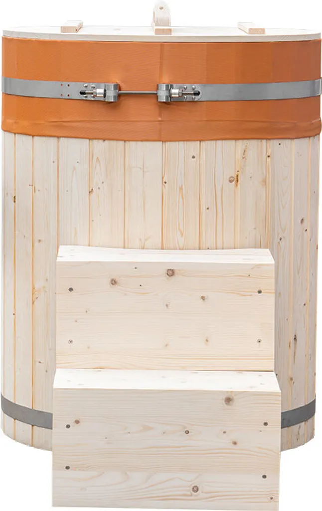 HOME DELUXE - Cold Tub / Badefass (180cm) ARUM - Aus Nordischer Fichte, Mit Integriertem Sitz I Badebottich, Eispool 11 HOME DELUXE - Cold Tub / Badefass (180cm) ARUM - Aus Nordischer Fichte, Mit Integriertem Sitz I Badebottich, Eispool – Bild 9