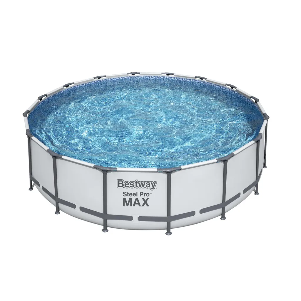 Bestway® Steel Pro MAX™ Frame Pool Komplett-Set Mit Filterpumpe Ø 488 X 122 Cm , Lichtgrau, Rund 10 Bestway® Steel Pro MAX™ Frame Pool Komplett-Set Mit Filterpumpe Ø 488 X 122 Cm , Lichtgrau, Rund – Bild 8