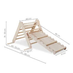 MAMOI® Klettergerüst Indoor, Kletterdreieck Mit Rutsche Aus Holz, Baby Kinder Klettern, Kletterturm Mit Rutschbrett, Kletterbogen Mit Kinderrutsche, Holzbogen Für Spielplatz Ab 1/2/3 Jahre -Bestintex Geschaft b83df5f52436c3e166cd63f5ba13d04a