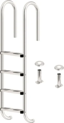 Zelsius Edelstahl Poolleiter Mit 4 Stufen | 50 X 26,5 X 157 Cm