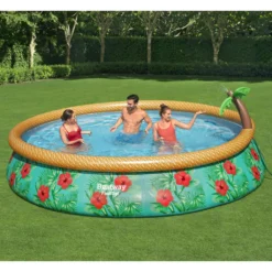 Bestway Fast Set™ Pool-Set Mit Filterpumpe "Paradise Palms", Rund, 457x84cm, 57416 -Bestintex Geschaft b9a210dcd880259e5a49fb6d55f33a40