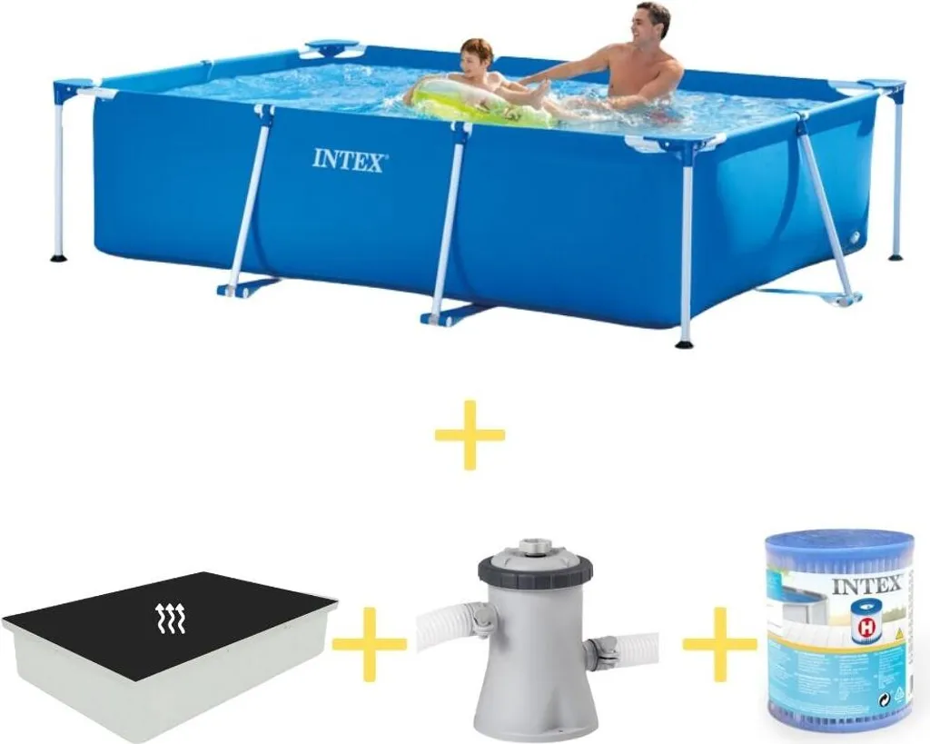 Intex Frame Pool - 260 X 160 X 65 Cm - Inklusive Solarsegel, Filterpumpe & Filter 3 Intex Frame Pool - 260 X 160 X 65 Cm - Inklusive Solarsegel, Filterpumpe & Filter