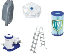 Bestway® Power Steel™ Comfort Jet Series™ Frame Pool-Set Mit Filterpumpe 610 X 366 X 122 Cm, Steinwand-Optik (Naturstein), Oval -Bestintex Geschaft bd4b5803892c20e12ba39fcd1eddd67c