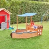 HOME DELUXE - Sandkasten MATSCHEKISTE - 160 X 78 X 103 Cm - , Piratenschiff, Sandkiste Mit Sonnendach, Aufklappbare Sitzbank, Spielzeug -Bestintex Geschaft bdcebc6e46b8fc8102ed13ecad7dc58b