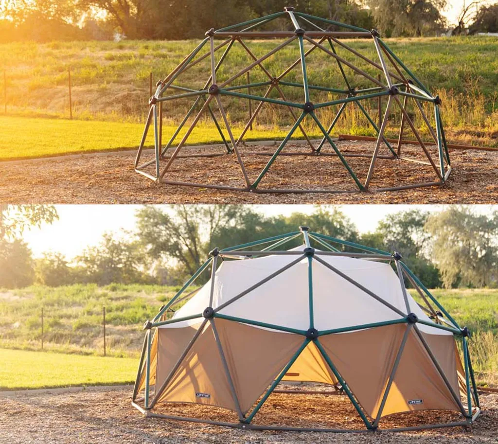 Lifetime Geometrisches Klettergerüst, Kletterkugel "Geodome" Mit Abdeckung, Spielzelt Grün / Bronze Ø 305 X 152 Cm 7 Lifetime Geometrisches Klettergerüst, Kletterkugel "Geodome" Mit Abdeckung, Spielzelt Grün / Bronze Ø 305 X 152 Cm – Bild 5