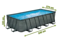 Summer Waves Premium FRAME Pool, Rattanoptik, PVC/Stahl, 549x274x132, Jede Menge Zubehör Inklusive, Rechteckig -Bestintex Geschaft beb020472fc4745ffeea1a9bd74d14e2