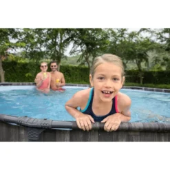 Bestway® Steel Pro MAX™ Auftstellpool-Komplett-Set Mit Filterpumpe Ø 427 X 107 Cm, Holz-Optik (Mooreiche), Rund -Bestintex Geschaft bff534c2e7794eb8d221e8ca75274de8