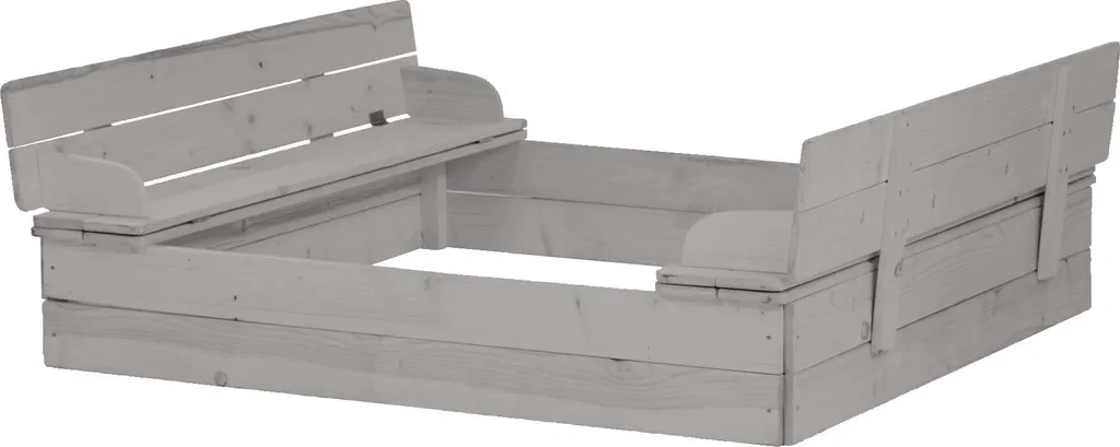 Roba Sandkasten Mit Deckel Aufklappbar Zu 2 Bänken, Massivholz, Wetterfest, Grau, 21,5x127x123,5cm 3 Roba Sandkasten Mit Deckel Aufklappbar Zu 2 Bänken, Massivholz, Wetterfest, Grau, 21,5x127x123,5cm