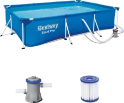 Bestway Frame Pool Deluxe Splash-Steel Pro 300 X 200 X 66 Cm, Mit Ablassventil, 3300 L -Bestintex Geschaft c2af0cdc414754534382619d36070b03