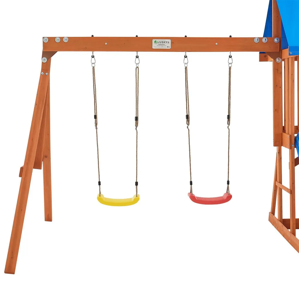 Juskys Spielturm Yannis – Klettergerüst Für Kinder Mit Rutsche, Schaukeln, Kletterwand & Zubehör – Kletterturm Für Outdoor Aus Holz Ab 3 Jahren 16 Juskys Spielturm Yannis – Klettergerüst Für Kinder Mit Rutsche, Schaukeln, Kletterwand & Zubehör – Kletterturm Für Outdoor Aus Holz Ab 3 Jahren – Bild 14