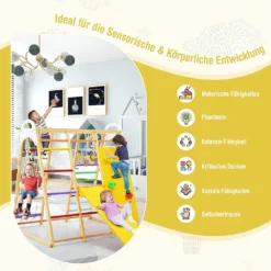 COSTWAY 8 In 1 Kletterspielzeug Set, Inkl. Klettergerüst, Turnringen, Kletterleiter, Rutsche, Strickleiter, Kletterfels, Kletternetz, Schaukel Und Zeichentafel, Für Kleinkinder Ab 3 Jahren (Bunt) -Bestintex Geschaft c549f0db52c85a8282aeb4dac87b1344