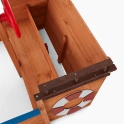 HOME DELUXE - Sandkasten MATSCHEKISTE - 160 X 78 X 103 Cm - , Piratenschiff, Sandkiste Mit Sonnendach, Aufklappbare Sitzbank, Spielzeug -Bestintex Geschaft c5561957320a45164fcb361c50016c93