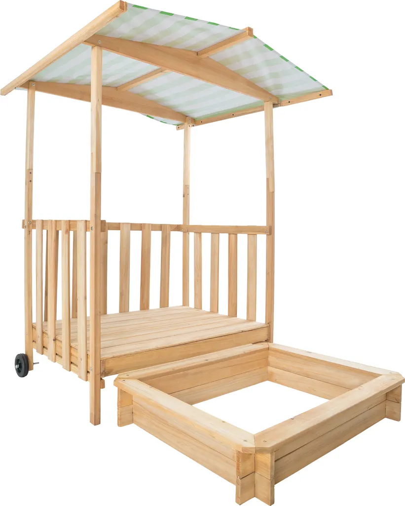 Tectake Sandkasten Und Spielveranda Mit Dach 106x105x137cm - Grün 5 Tectake Sandkasten Und Spielveranda Mit Dach 106x105x137cm - Grün – Bild 3