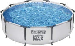 Bestway 56408 Rund Aufstellpool Stahl Pro Max 305x76 CmGestalten: Rund, Maße: 3 - 3,99 M, Filterpumpe: 58381