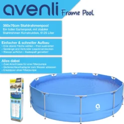 Avenli Frame Pool 360 X 76 Cm, Aufstellpool Rund, Ohne Pumpe, Blau -Bestintex Geschaft c84d9b394864a615f9f6e01f0b6023bd