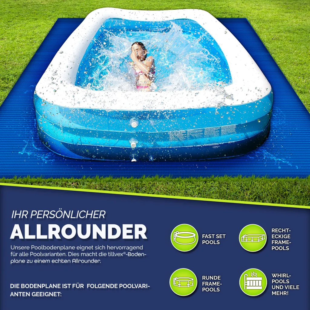 Tillvex Poolunterlage 396 X 396 Cm Bodenplane Bodenschutzplane Pool Bodenschutz Folie 5 Tillvex Poolunterlage 396 X 396 Cm Bodenplane Bodenschutzplane Pool Bodenschutz Folie – Bild 3