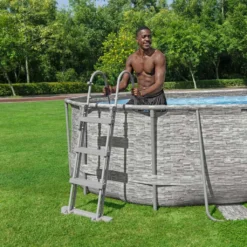 Bestway 56714 Oval Aufstellpool Mit Bullauge Swim Vista 427x250x100 CmGestalten: Oval, Maße: 4 - 4,99 M, Filterpumpe: 58383 -Bestintex Geschaft c8f8850b3260a7e75d096740dadc6d43