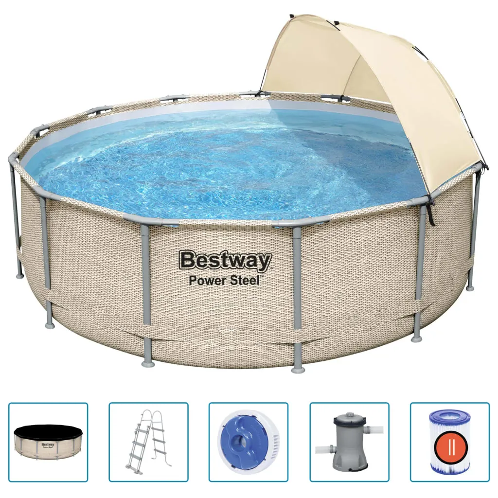 Bestway Power Steel™ Frame Pool Komplett-Set, Rund, 396x107cm, 5614V 22 Bestway Power Steel™ Frame Pool Komplett-Set, Rund, 396x107cm, 5614V – Bild 20