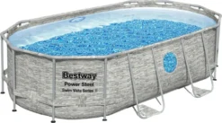 BESTWAY 56714 Power Steel Vista Pool Swimmingpool Rattan + Zubehör 427x250x100cm -Bestintex Geschaft c99d33894d5d105f41fa077deae33e48