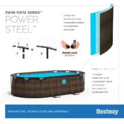 Bestway Power Steel™ Frame Pool Komplett-Set, Oval, 488x305x107cm, 56946 -Bestintex Geschaft cb84c97519f1b9856925a89309ad027e