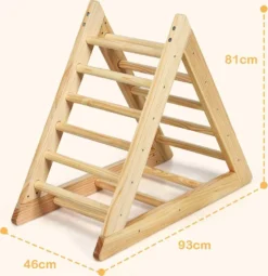 COSTWAY Kletterdreieck Aus Holz, Klettergeruest Fuer Kleinkinder Ab 3 Jahren, Zur Entwicklung Grobmotorischer Faehigkeiten, Natur -Bestintex Geschaft cc0e2d6304e69806eb7490c8cd4afc86