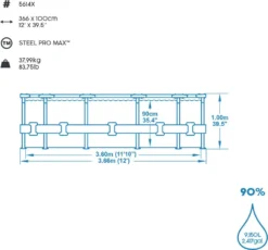 Bestway® Steel Pro MAX™ Frame Pool-Set Mit Filterpumpe Ø 366 X 100 Cm, Holz-Optik (Mooreiche), Rund -Bestintex Geschaft ce49bfe9407aee89bd5f07e67a76736c
