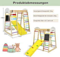COSTWAY 8 In 1 Kletterspielzeug Set, Inkl. Leiter Rutsche Schaukel Klettergerüst Kletternetz Krabbelleiter Abakus Und Zeichentafel Für Kleinkinder Ab 3 Jahren (Bunt) -Bestintex Geschaft ce8209b3897caa1824127ca5af63c2b9