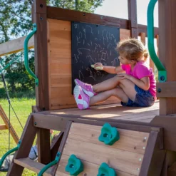 Backyard Discovery Cedar Cove Spielturm Aus Holz | XXL Spielhaus Für Kinder Mit Rutsche, Schaukel, Kletterwand & Aussichtsplattform | Stelzenhaus Für Den Garten -Bestintex Geschaft d2dcea617ce15848a1b47c400deaf7aa