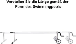 COSTWAY Pool Aufroller Fahrbar 150 Cm Bis 570 Cm Verstellbar Aufrollvorrichtung Aluminium, Aufrollsystem Für Solarfolie Solarplane & Abdeckung -Bestintex Geschaft d398c35680b439f7909bc969cda86e45