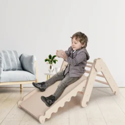 MAMOI® Klettergerüst Indoor, Kletterdreieck Mit Rutsche Aus Holz, Baby Kinder Klettern, Kletterturm Mit Rutschbrett, Kletterbogen Mit Kinderrutsche, Mini Holzbogen Für Spielplatz Ab 1/2/3 Jahre -Bestintex Geschaft d3bd2bf3340f30938beb3172109f1233