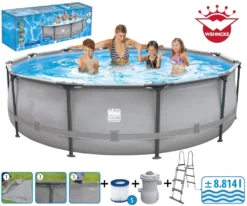 Happy People Stahlrahmenpool 366 X 100 Cm Im Set Grau -Bestintex Geschaft d42676ef0553d3f79586c9b1edc9e838