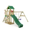 WICKEY Spielturm Klettergerüst MultiFlyer Light Mit Schaukel & Rutsche, Kletterturm Mit Sandkasten, Leiter & Spiel-Zubehör – Grün -Bestintex Geschaft d48212d280fbc6a12321ddb6f6a1f738