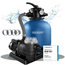 Monzana Sandfilteranlage Mit Vorfilter XXL Tank 9960 L/h Filteranlage Pool Sandfilter