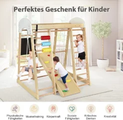 COSTWAY 8 In 1 Kletterspielzeug Set Inkl. Leiter Rutsche Schaukel Klettergerüst Kletternetz Krabbelleiter Abakus Und Zeichentafel Für Kleinkinder Ab 3 Jahren -Bestintex Geschaft d8906e318198deb52898577e200b5da1