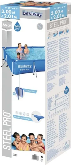 Bestway® Steel Pro™ Frame Pool Ohne Pumpe 300 X 201 X 66 Cm, Blau, Eckig -Bestintex Geschaft d92810f70544869759067e12d61cb29c