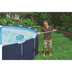 Intex Skimmer Pool Reinigungsset Bodensauger Kescher Teleskopstange 28002, 3 Teile Set, Teleskopstiel 2,39m