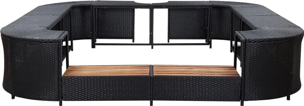 VidaXL Whirlpool-Umrandung Quadratisch Schwarz 268x268x55 Poly Rattan 4 VidaXL Whirlpool-Umrandung Quadratisch Schwarz 268x268x55 Poly Rattan – Bild 2