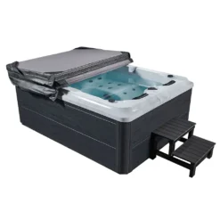 Artsauna Outdoor Whirlpool Oasis – Spa Mit Massagedüsen, LED-Beleuchtung, 2 Filter, Abdeckung, Pumpe, Ausstiegshilfe - Whirlpool Winterfest & Beheizbar -Bestintex Geschaft da757ce224056fb0d167affa637246e6
