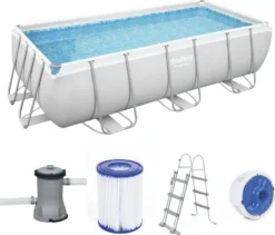 Bestway Power Steel™ Frame Pool-Set, Eckig, Mit Filterpumpe & Sicherheitsleiter 404 X 201 X 100 Cm -Bestintex Geschaft dcb2b2af62dc99aec6c9c8c2002b86e6