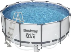 BESTWAY 56420 Steel Pro Max Swimmingpool Filterpumpe Leiter Cover Rund 366x122cm -Bestintex Geschaft dce97f0655363faeb8f49ca57a3d0243