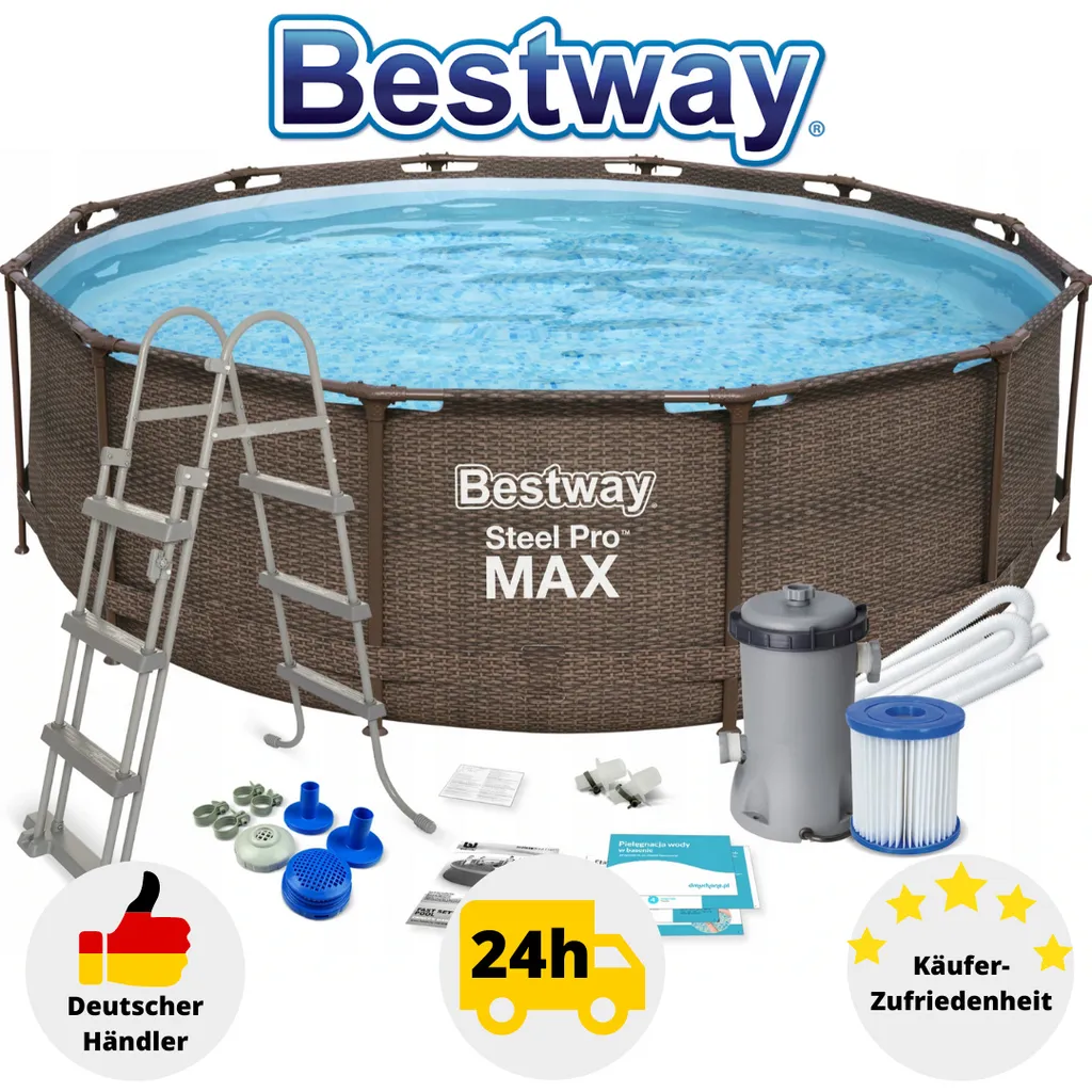 Bestway Swimmingpool-Set Steel Pro Max Rahmen 366 X 100 Cm 21 Bestway Swimmingpool-Set Steel Pro Max Rahmen 366 X 100 Cm – Bild 20