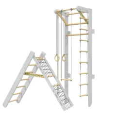 Kidsmont Sprossenwand Grau Graue Seile Für Kinder Und Erwachsene Grau -Bestintex Geschaft ddf296afb169c7c134c0db337798cc6c