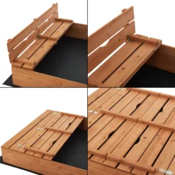 Sandkasten Campillos 23,5 X 118 X 114 Cm Holzsandkasten Mit Zuklappbaren Bänken Klappbare Deckel Sandkiste Tannenholz Natur -Bestintex Geschaft de30735c0a4630da92ae6deaf4019e3b