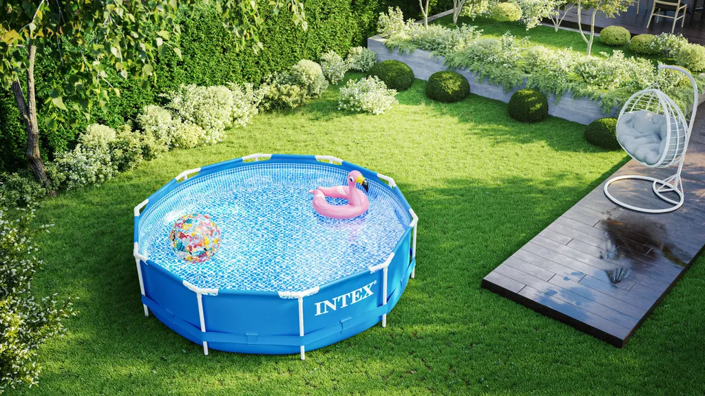 Intex 305x76 Cm Prism Metal Frame Swimming Pool Schwimmbecken 28200 Mit Extra-Zubehör Wie: Schwimmreifen Und Strandball 4 Intex 305x76 Cm Prism Metal Frame Swimming Pool Schwimmbecken 28200 Mit Extra-Zubehör Wie: Schwimmreifen Und Strandball – Bild 2